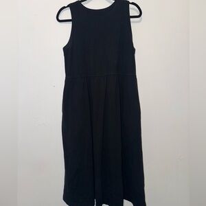 Black Halter Sheath Midi Dress with pockets